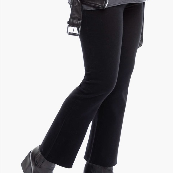 1822 Black Maternity Raw Hem Bootcut Jeans - Picture 1 of 7